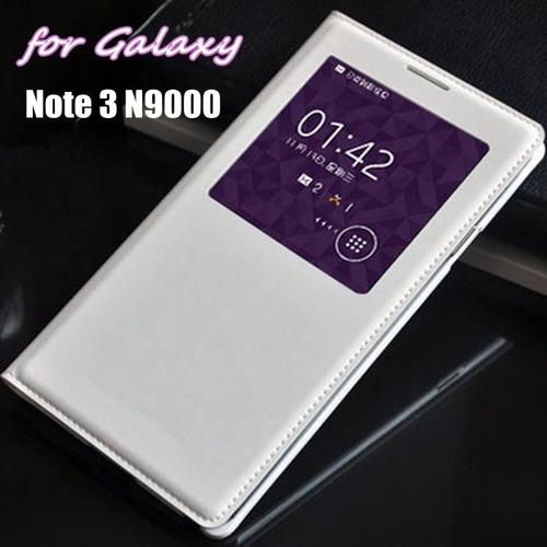 Étui En Cuir D'origine Avec Puce Pour Samsung Galaxy Note 3 N9000 N9005 Coque Smart Touch View Réveil Automatique