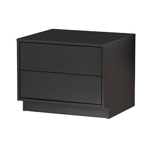Petit Meuble Tv 2 Tiroirs 50x40x40 Cm En Pin Noir - Ramble