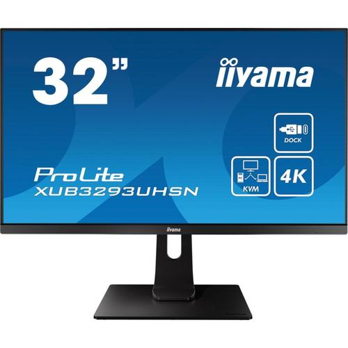 iiyama ProLite XUB3293UHSN-B1 - Écran LED - 31.5" - 3840 x 2160 4K @ 60 Hz - IPS - 350 cd/m² - 1000:1 - 4 ms - HDMI, DisplayPort, USB-C - haut-parleurs - noir mat