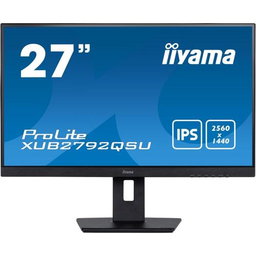 iiyama ProLite XUB2792QSU-B5 - Écran LED - 27" - 2560 x 1440 WQHD @ 75 Hz - IPS - 350 cd/m² - 1000:1 - 5 ms - HDMI, DVI, DisplayPort - haut-parleurs - noir mat
