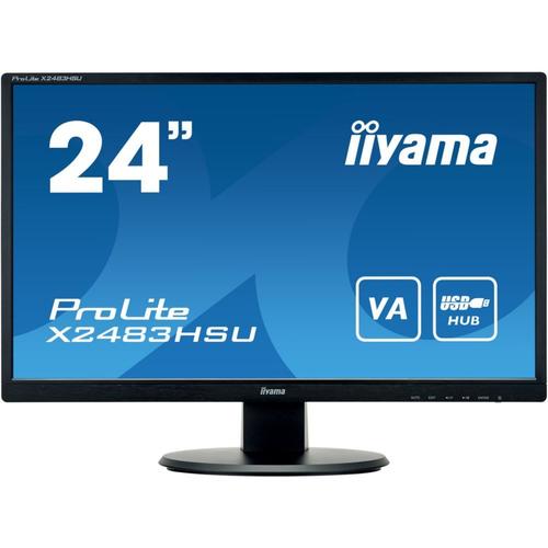 iiyama ProLite X2483HSU-B5 - Écran LED - 24" (23.8" visualisable) - 1920 x 1080 Full HD (1080p) @ 75 Hz - VA - 250 cd/m² - 3000:1 - 4 ms - HDMI, DisplayPort - haut-parleurs - noir, finition matte