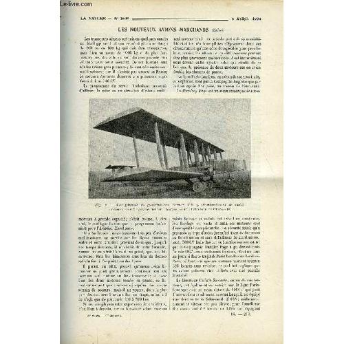 La Nature N° 2609 - Les Nouveaux Avions Marchands Par Jean Abel Lefranc, Radiotélégraphie Et Radiotéléphonie Secrètes Au Moyen Des Rayons Infra Rouges Par Jacques Boyer, La Mer Des Sargasses Par René(...)