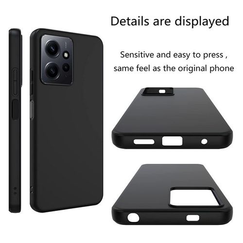 Coque Pour Xiaomi Redmi Note 12 4g - Housse Etui Silicone Gel Fine + Verre Trempe - Noir