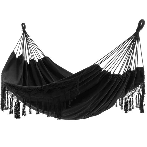 Hamac En Macramé Brésilien De Style Boho,Lit-Balançoire De Luxe À Franges,Double Filet,Intérieur - Type Black 240x150cm