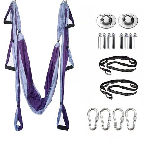 Hamac De Yoga Aérien,Ensemble Complet Pour Exercices D'inversion,Assemblage D'extension Eze,Anti-Passion Au Plafond - Type Two Purple