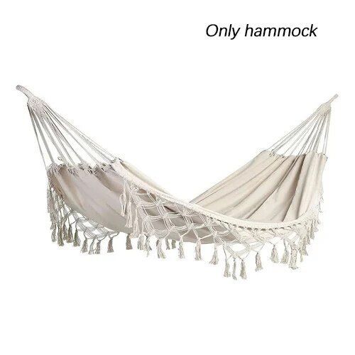 Hamac En Macramé Brésilien Avec Pompon,Filet De Balançoire,Balançoire Pour Chaise,Extérieur Et Intérieur,2 Prêts Hypothécaires,Maximum 300kg,Bohème #C