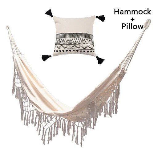Hamac En Macramé Brésilien Avec Pompon,Filet De Balançoire,Balançoire Pour Chaise,Extérieur Et Intérieur,2 Prêts Hypothécaires,Maximum 300kg,Bohème #B