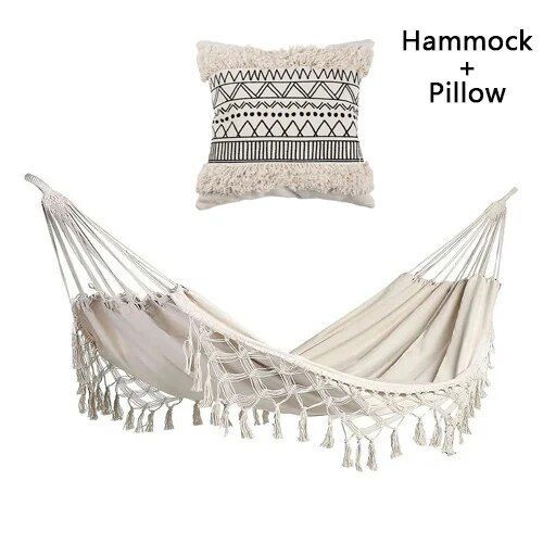 Hamac En Macramé Brésilien Avec Pompon,Filet De Balançoire,Balançoire Pour Chaise,Extérieur Et Intérieur,2 Prêts Hypothécaires,Maximum 300kg,Bohème #A