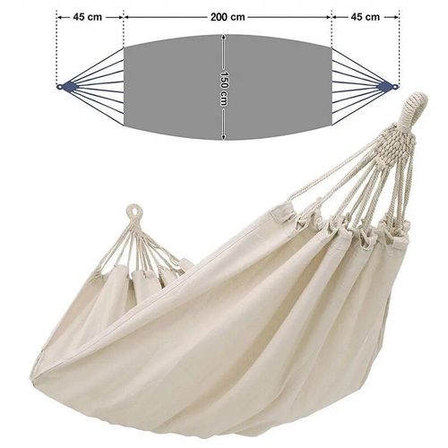 Hamac En Coton,Double Hamac Brésilien,Hamac En Toile De Tissu Doux Et Confortable Pour Patio,Porche,Jardin Et Arrière-Cour