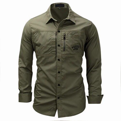 Cardigan En Coton À Manches Longues Pour Hommes,Fermeture Éclair,Revers,Chemise,Sport De Plein Air,Escalade,Chemises Tactiques Respirantes,3xl