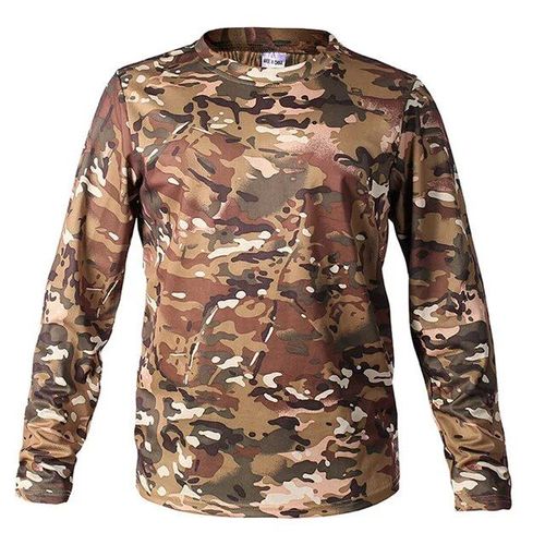 T-Shirt À Manches Longues Camouflage Bionique Pour Homme,Vêtement D'été À Séchage Rapide,Pour Sports De Plein Air,Escalade,Camping,Entraînement,Randonnée,Tactique De L'armée