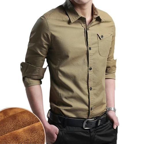 Chemise Chaude En Polaire 5xl Pour Hommes,Automne Hiver,Extérieur,Plus Velours Épais Thermique À Manches Longues,Tops Chemises S Tactiques