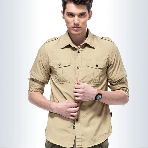 Chemise En Nylon À Séchage Rapide Pour Homme,Blouse Cargo À Manches Amovibles,Multi-Poches,Randonnée,Pêche,Alpinisme,Utilitaire Tactique