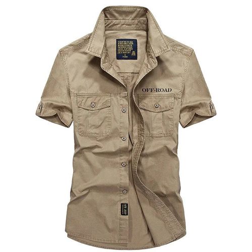 Chemises De Randonnée En Plein Air Pour Hommes,Uniforme Décontracté En Coton,Manches Courtes,Hauts De Pêche D'escalade,Grande Taille