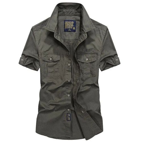 Chemises De Randonnée En Plein Air Pour Hommes,Uniforme Décontracté En Coton,Manches Courtes,Hauts De Pêche D'escalade,Grande Taille