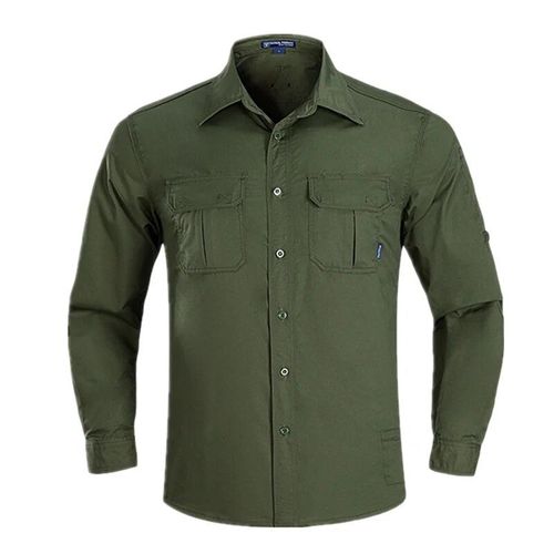 Camsolomon-Chemise À Manches Longues À Séchage Rapide Pour Hommes,Vêtements D'entraînement En Plein Air,Vêtements De Sport S,Chemise D'été,Fan De L'armée,Taille Y,Grande Taille
