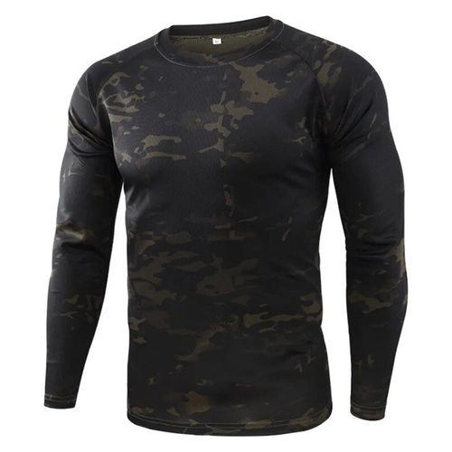 T-Shirt À Séchage Rapide Pour Homme,À Col Rond,Motif Python,Camouflage,Sport De Plein Air,Abrasion Et Évacuation De L'humidité,Tactique