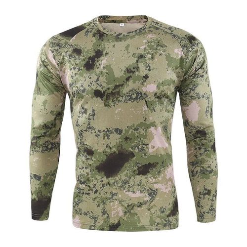 T-Shirt À Séchage Rapide Pour Homme,À Col Rond,Motif Python,Camouflage,Sport De Plein Air,Abrasion Et Évacuation De L'humidité,Tactique