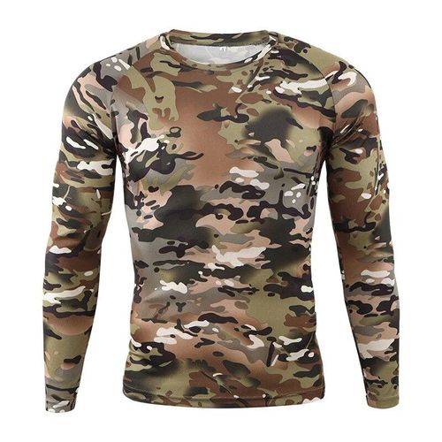 T-Shirt À Séchage Rapide Pour Homme,À Col Rond,Motif Python,Camouflage,Sport De Plein Air,Abrasion Et Évacuation De L'humidité,Tactique