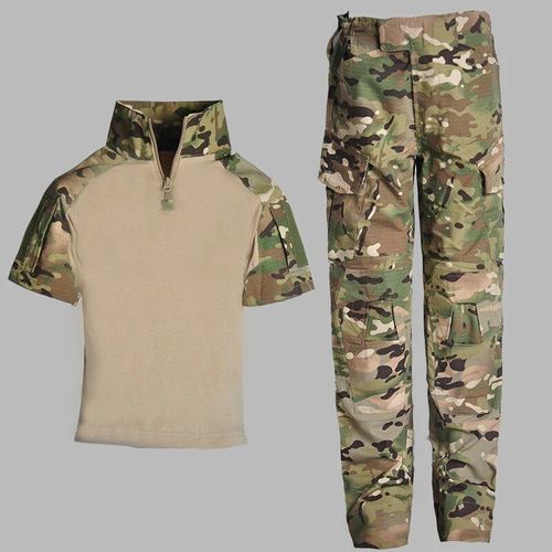 Vêtements S D'entraînement De Camping En Plein Air Pour Enfants,Combinaison De Camouflage À Manches Courtes,Chemise Tactique De Combat Cs Pour Enfants,Pantalon,Uniforme