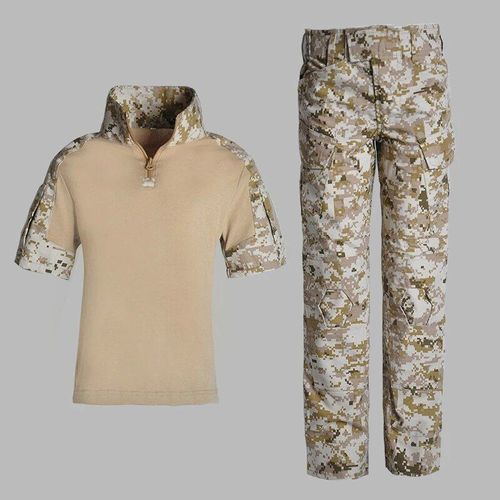 Vêtements S D'entraînement De Camping En Plein Air Pour Enfants,Combinaison De Camouflage À Manches Courtes,Chemise Tactique De Combat Cs Pour Enfants,Pantalon,Uniforme