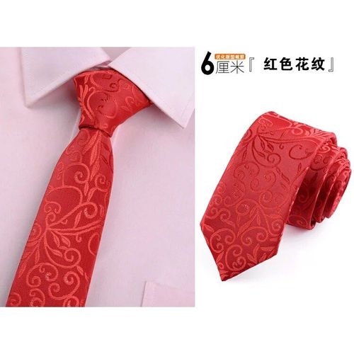 Cravate En Soie Pour Hommes,6cm,Jacquard,Tissé,Classique,Motif Floral,À La Mode