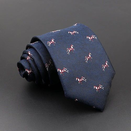 Cravate Florale Pour Hommes,Cravate Imprimée De Cheval D'ours Brun,Cravate À La Mode En Polyester,Robe De Costume De Fête De Mariage D'affaires,Cadeau