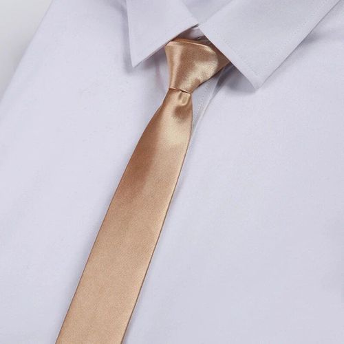 Cravate À Col Étroit De Couleur Unie Pour Homme Et Fille,Vêtement Décontracté De Tous Les Jours,Disponible En Noir,Or,Rose,5cm