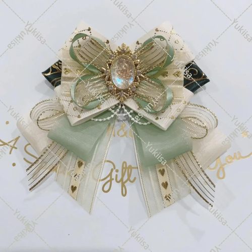 Noeud Papillon En Biscuits De Luxe Pour Femmes,Broche,Robe De Mode Lolita Cosplay,Col De Chemise,Fleurs,Bijoux Faits À La Main