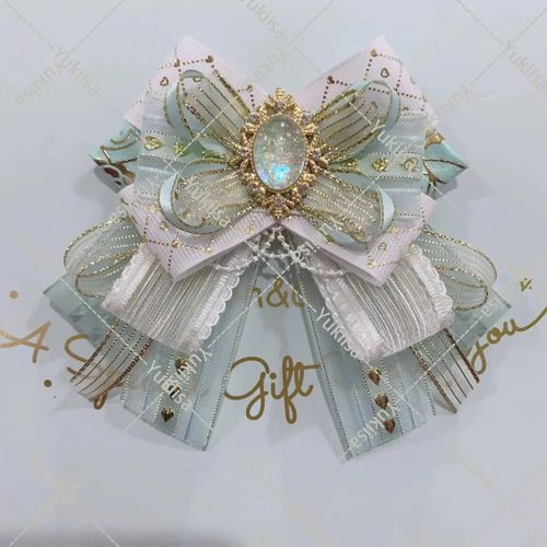 Noeud Papillon En Biscuits De Luxe Pour Femmes,Broche,Robe De Mode Lolita Cosplay,Col De Chemise,Fleurs,Bijoux Faits À La Main