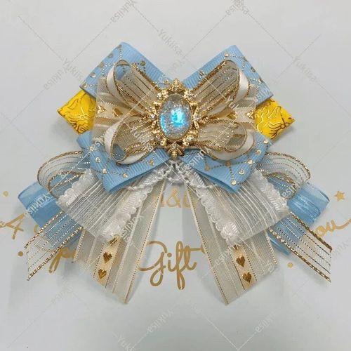 Noeud Papillon En Biscuits De Luxe Pour Femmes,Broche,Robe De Mode Lolita Cosplay,Col De Chemise,Fleurs,Bijoux Faits À La Main