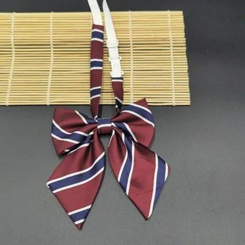 Noeud Papillon Rayé Rouge Pour Hommes,Cravate De Style Collège Japonais Paresseux,Vêtements De Cheminée Marron,600 Photos Strephotos