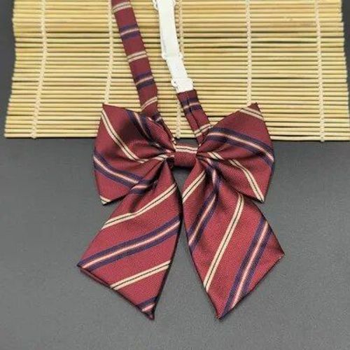 Noeud Papillon Rayé Rouge Pour Hommes,Cravate De Style Collège Japonais Paresseux,Vêtements De Cheminée Marron,600 Photos Strephotos