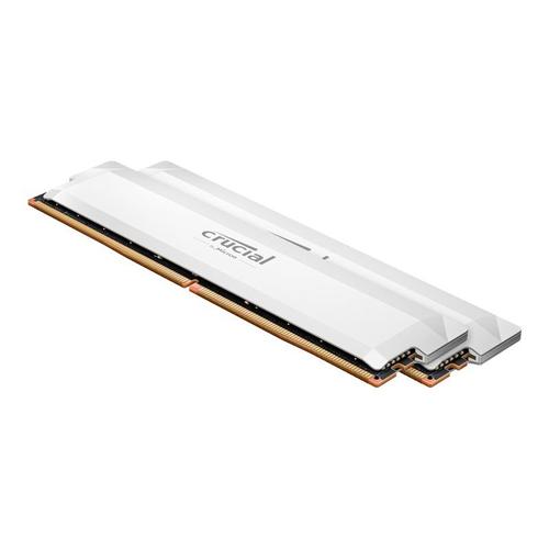 Crucial Pro - Overclocking Edition - DDR5 - kit - 32 Go: 2 x 16 Go - DIMM 288 broches - 6400 MHz / PC5-51200 - CL38 - 1.35 V - mémoire sans tampon - non ECC - blanc