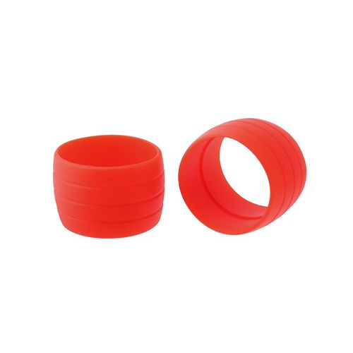 Mountain Road Bend Handle Dead Flying Bike Horn Klaxon Sangle De Guidon Anti-Loose Ring Set, Rouge
