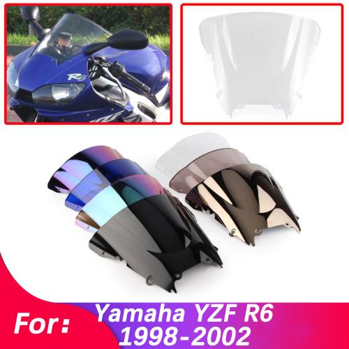 Pare-Brise Double Bulle Pour Yamaha Yzf R6 600 Yzfr6 1998 ? 2002 Accessoires De Moto Déflecteur De Carénage