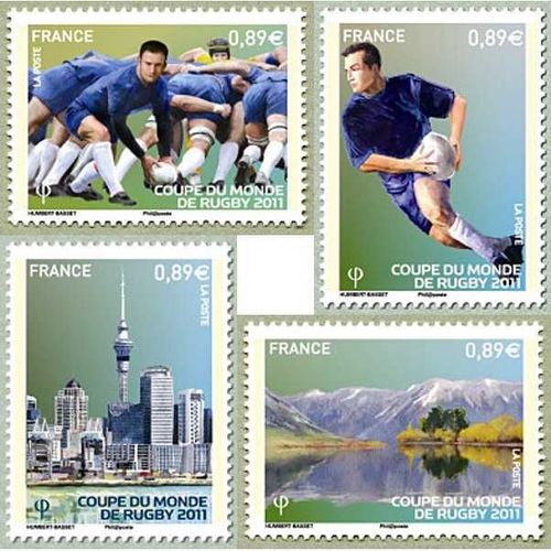 France 2011, Très Belle Série Complète Neuve** Luxe, Coupe Du Monde De Rugby En Nouvelle Zélande, Timbres Yvert 4576, 4577, 4578, 4579.