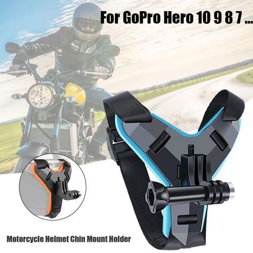 Sangles De Casque De Moto Accessoires D'action Support De Menton De Casque De Caméra Pour Gopro Hero 10 9 8 7 6 5 4 3-Générique