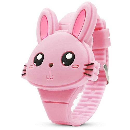 Watch Montre Enfant Filles Numérique - Mignonne En Forme De Lapin Montres Fille - Led Dessin Animé Animal Mode Outdoor Calendrier Montres Enfants Avec Bande De Silicone