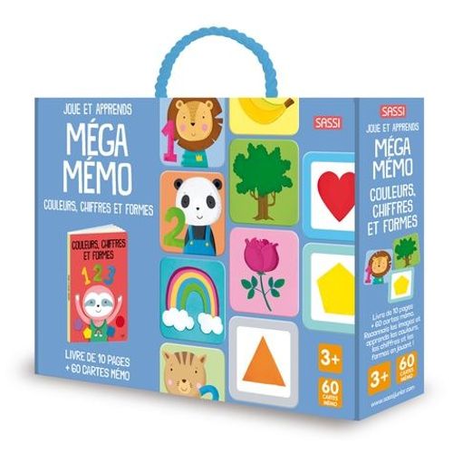 Méga Mémo Couleurs, Chiffres Et Formes - Livre De 10 Pages Et 60 Cartes Mémo