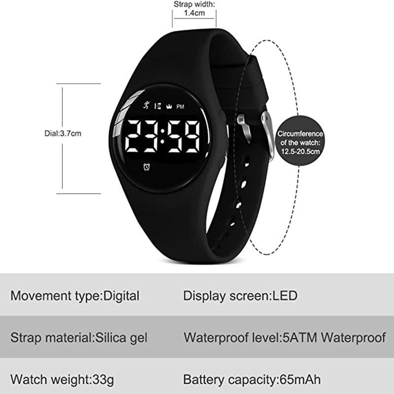 Montre Enfant/Adolescent Sport Digitale De Fitness Tracker, Compteur Intelligent Chronographe/Étanche Pour Cadeau