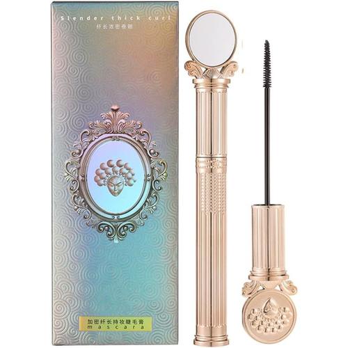 Mascara Pour Boîtier Gaufre,Cosmetique Pour Cils Plus Longs Et Impermeables Effet Naturel D'allongement Et D'epaississement Sans Agglutination 4d Silk Fiber For Vibely Mascarawith Makeup Mirror¿1pcs¿ 