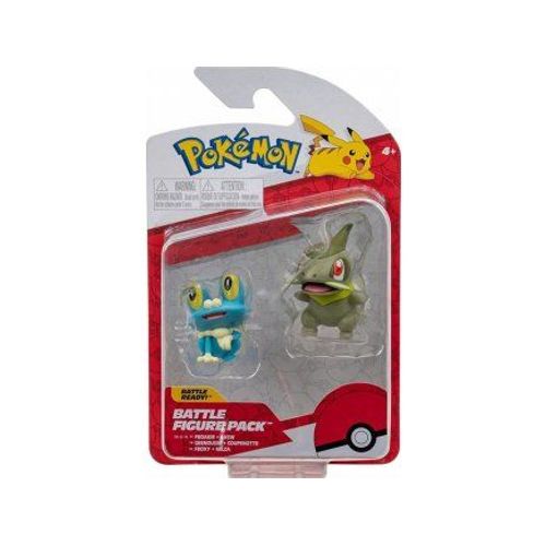 Coffret 2 Figurines Pokemon Grenousse Et Coupenotte - Figurine De Combat Bleu Et Vert - Set Jouet Garcon
