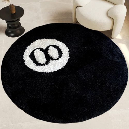 Tapis De Billard Noir 8 Tapis Moelleux. Convient Pour Le Salon, La Chambre À Coucher. Tapis De Bain Rond. Tapis Lavable. Tapis De Plage. Tapis Pour Enfants. Amateurs De Billard