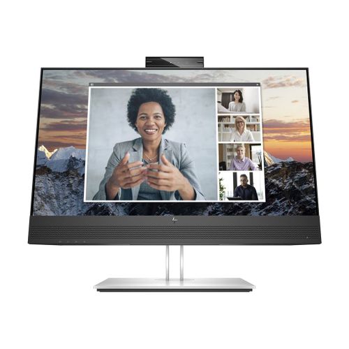 HP E24m G4 Conferencing - E-Series - écran LED - 23.8" - 1920 x 1080 Full HD (1080p) @ 75 Hz - IPS - 300 cd/m² - 1000:1 - 5 ms - HDMI, DisplayPort, USB-C - haut-parleurs - argent (support), tête...