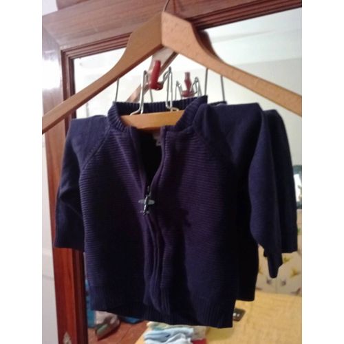 Gilet Zippé Marine 6 Mois Pat Et Ripaton.