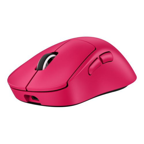 Logitech G PRO X SUPERLIGHT 2 DEX - Souris - ergonomique - pour droitiers - optique - 5 boutons - sans fil, filaire - 2.4 GHz, USB - rose