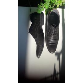Chaussure Homme Derby en cuir Noir - Marque - Modèle - Confortable -  Élégant - Moderne
