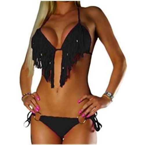 Maillot De Bain 2 Pièces Triangle À Franges Pour Femme Taille 32 À 40 Neuf