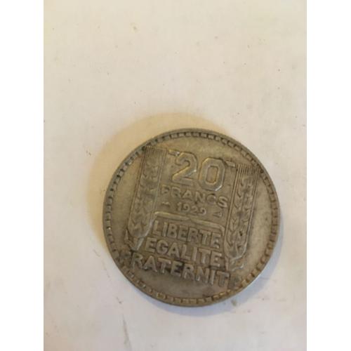 Pièce 20 Francs Argent Turin France 1929
